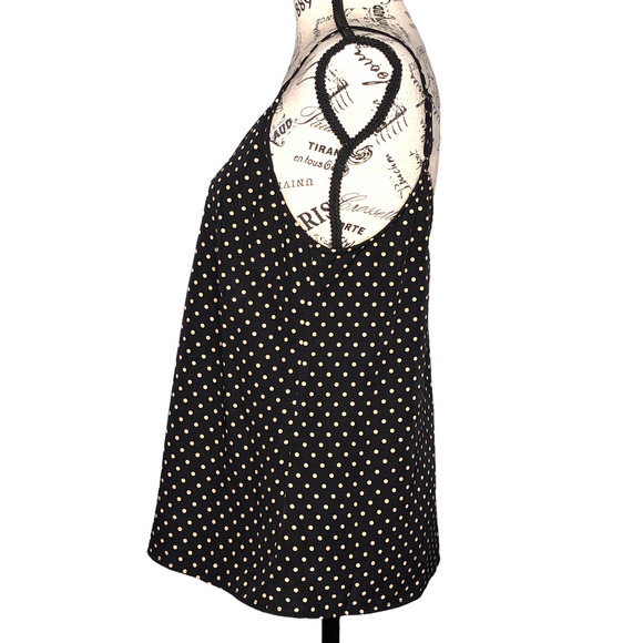 Sanctuary SMALL Polka Dot V Neck Button Front Adjustable Spaghetti Cami - NWOT - Picture 3 of 12
